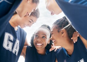 Women netball teamwork